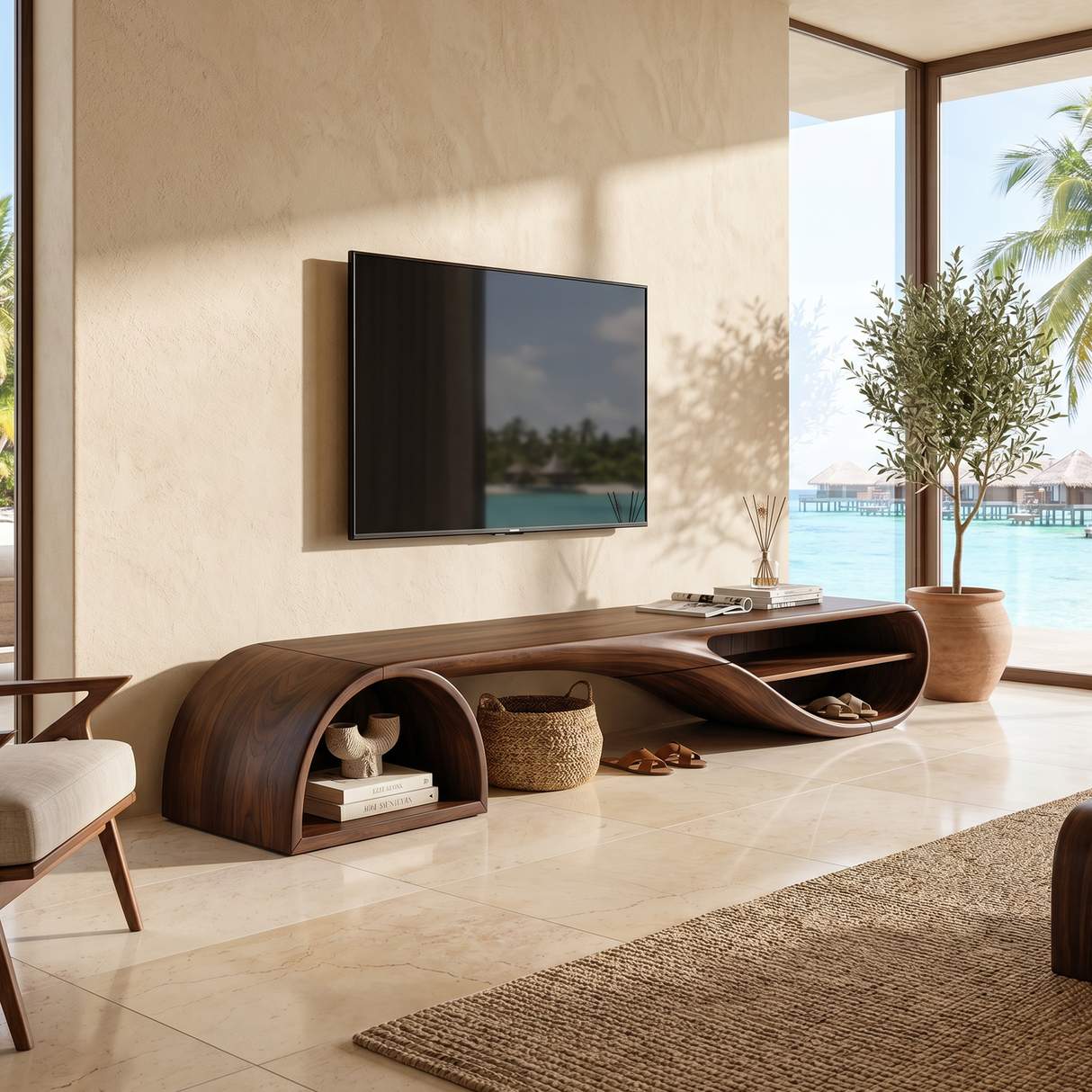Minimalist Floating TV Stand For Apartment Living Space
