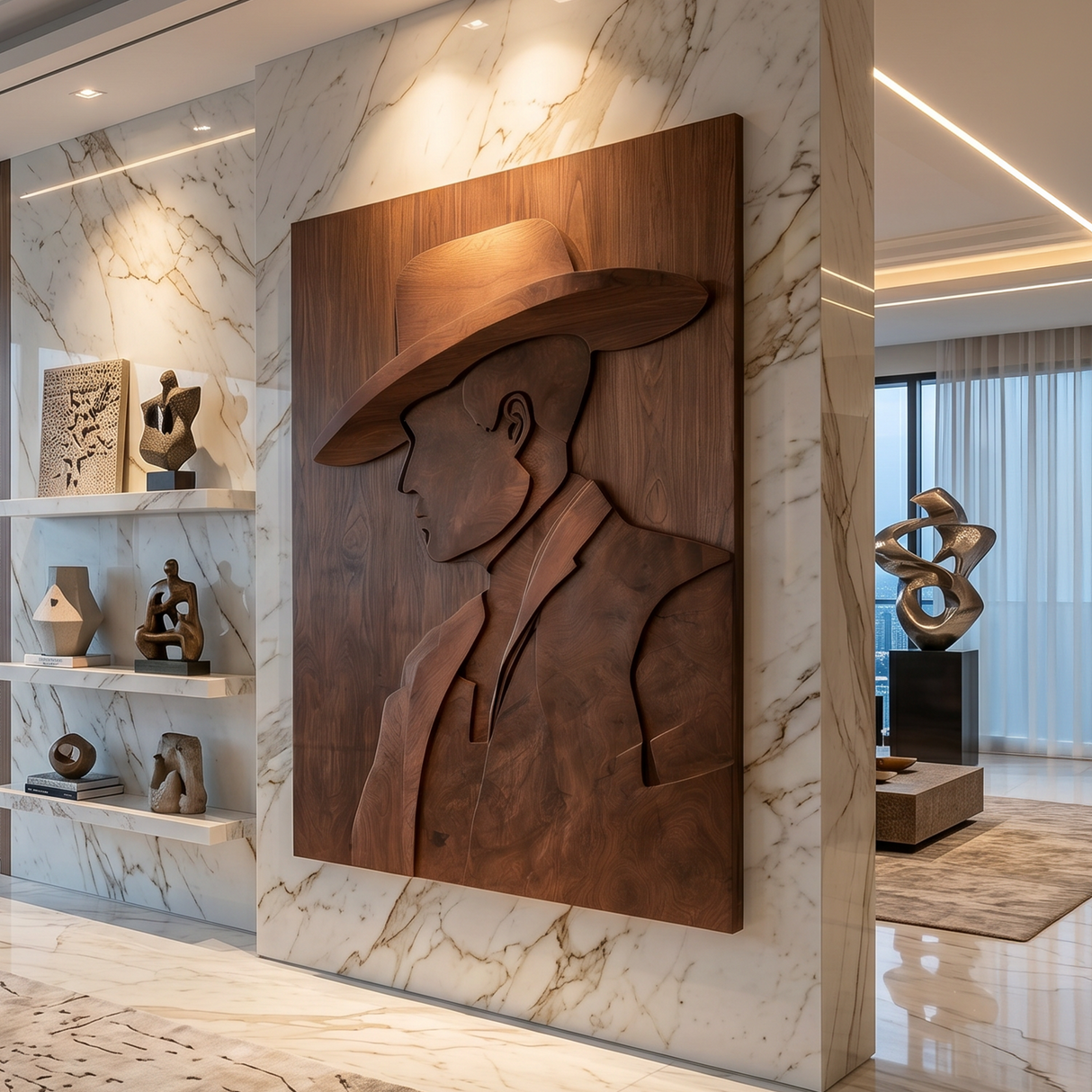 Modern Cowboy Portrait Wall Art For Home Office