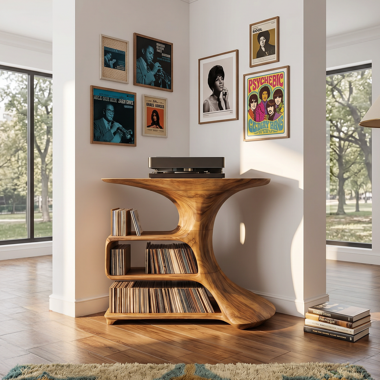 Mid Century Wooden Media Console For Bedroom Furniture
