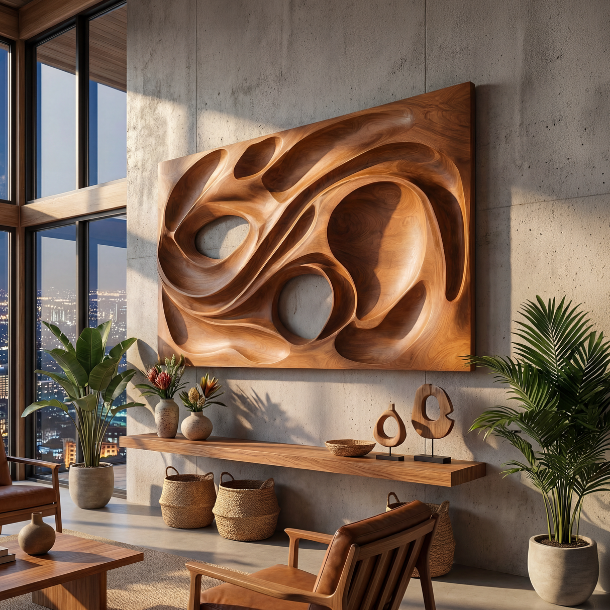 Scandinavian Embossed Wall Panel Decor For Dining Area