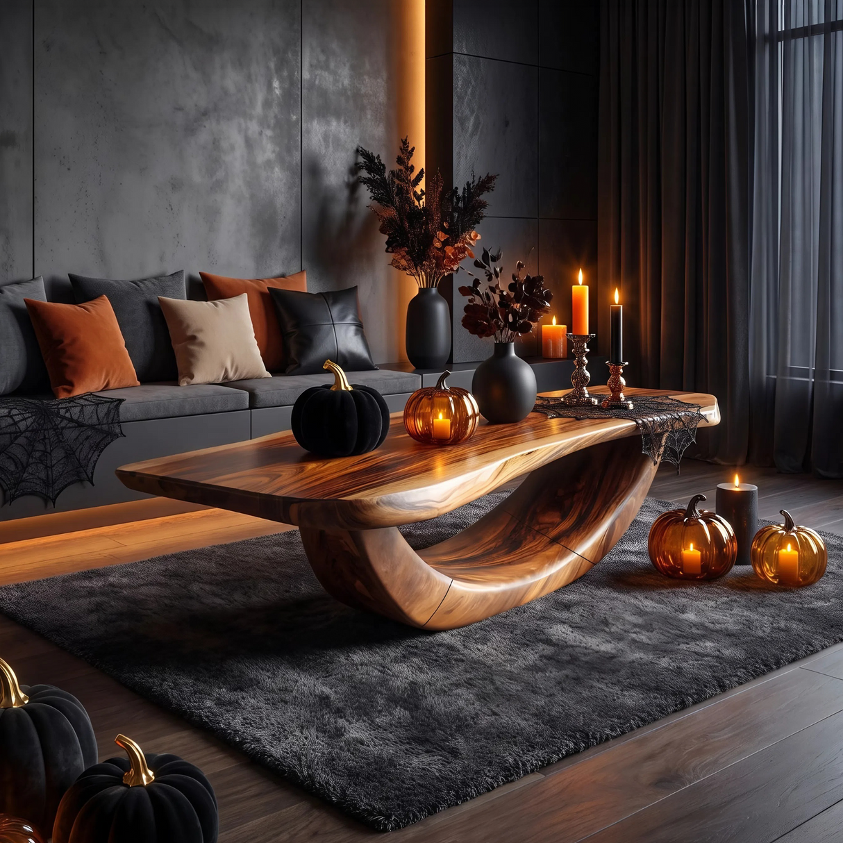 Farmhouse Wooden Live Edge Coffee Table Livingroom Decor Haunted Look