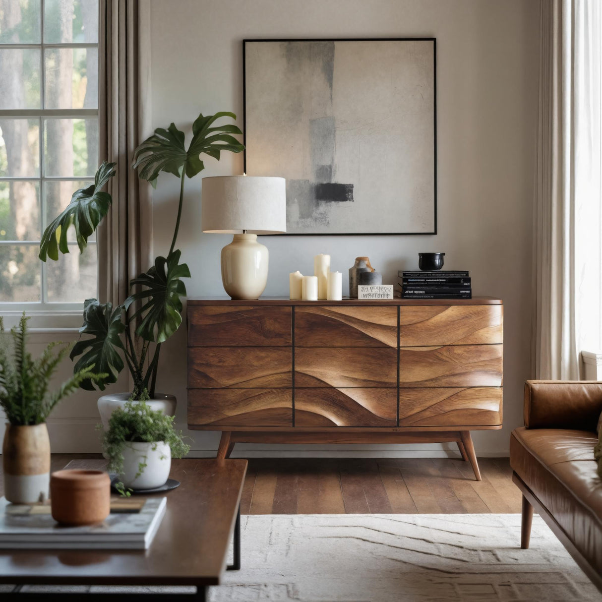 Modern Wavy Sideboard For Living Room Or Dining