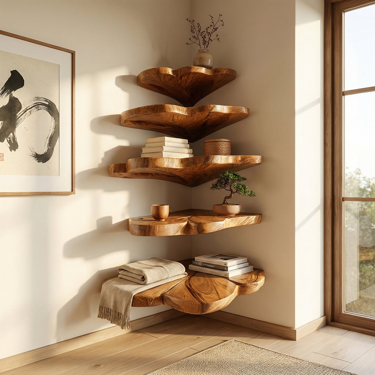 Farmhouse Leaf Wall Shelf Bathroom Wall Storage Organizer