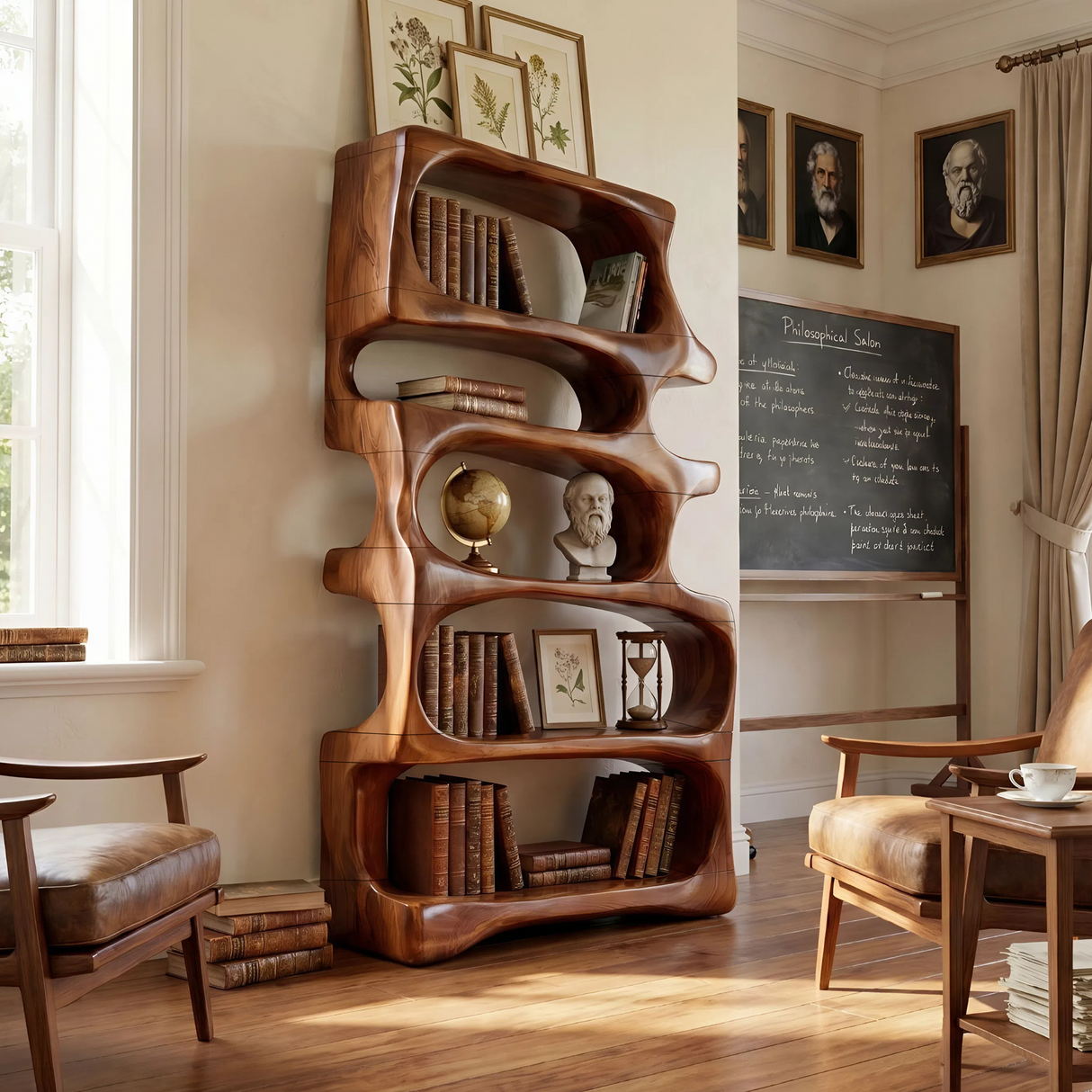 Modern Artistic Bookcase Storage Organizer For Study Room