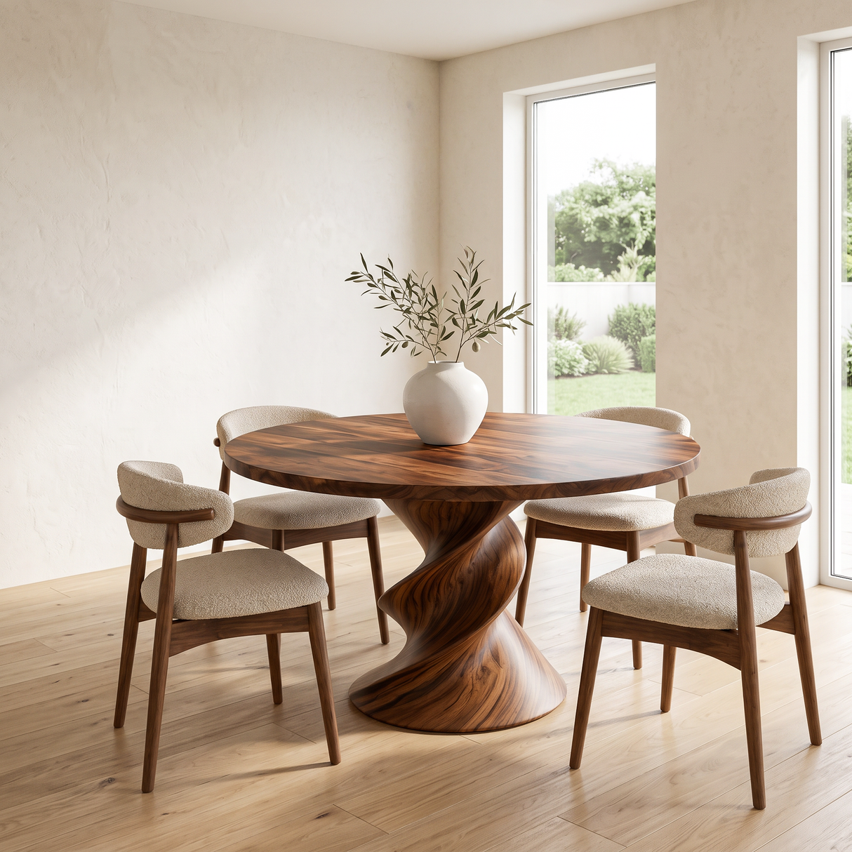 Modern Round Dining Table For Open Concept Dining Room