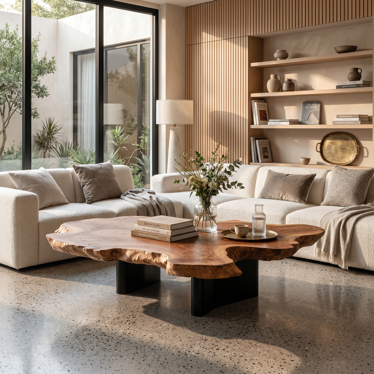 Mid Century Coffee Table For Natural Wood Interior