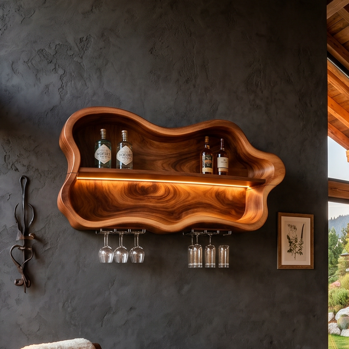 Modern Glass Holder Wine Holder For Open Dining Area