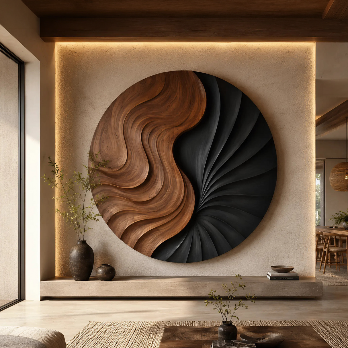 Contemporary Statement Wall Art For Open Living Interior