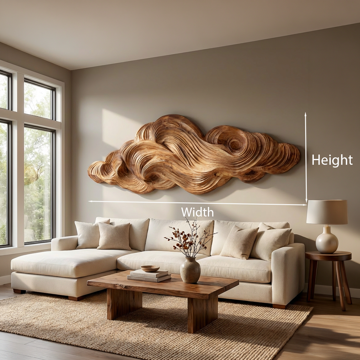 Minimalist Sculpture Cloud Wooden Wall Art For Apartment Living Room