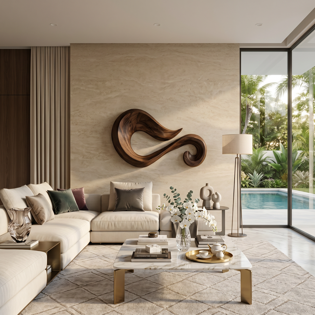 Organic Shape Wooden Wall Art For Entryway Or Hallway Decor