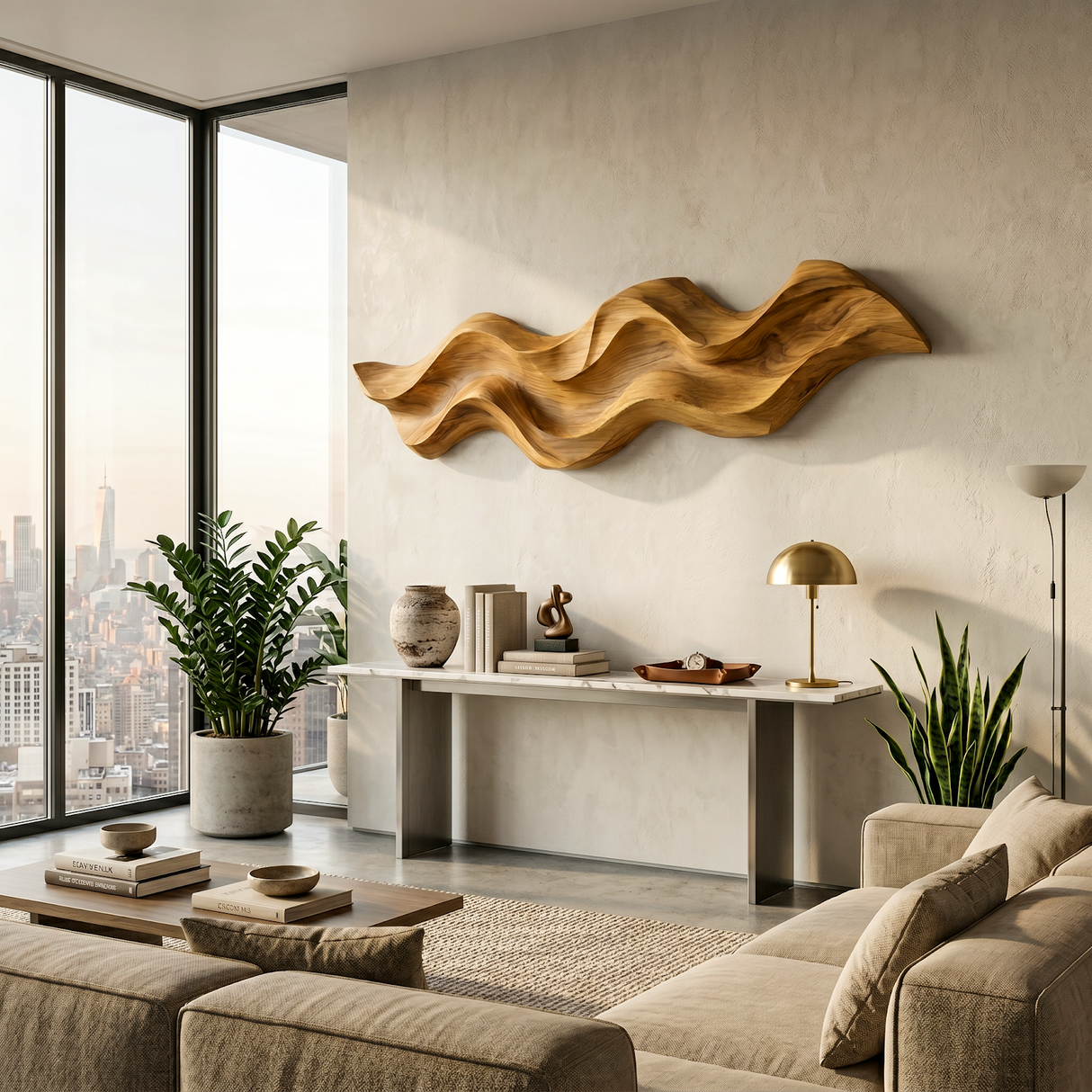 Organic Curved Wood Wall Art For Contemporary Home Decor