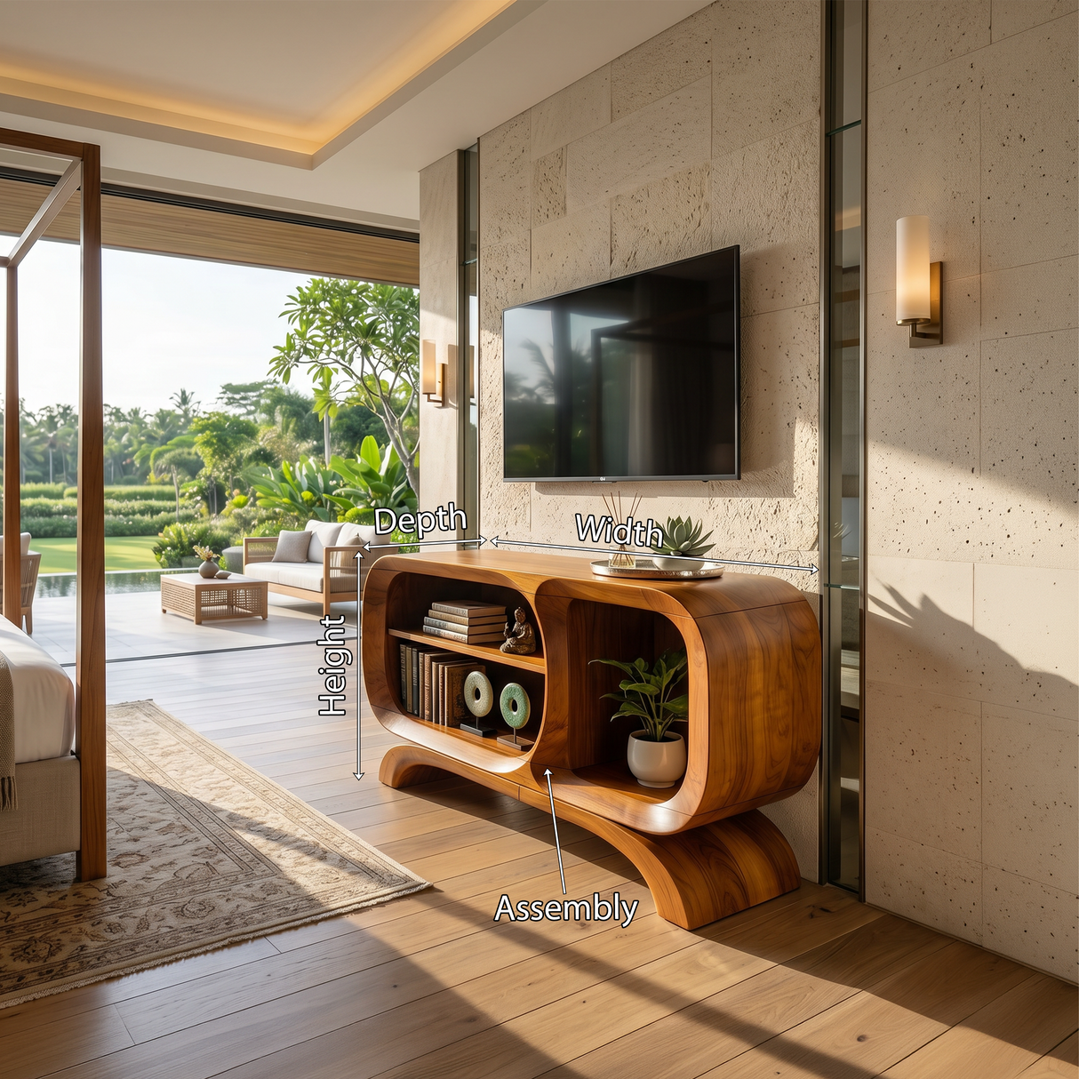 Scandinavian Floating TV Stand For Open Concept Interior