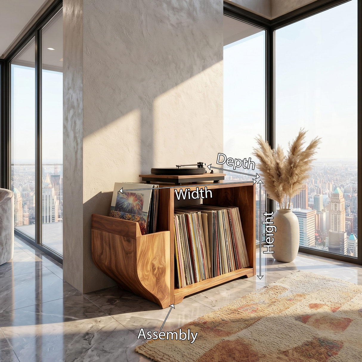 Modern Record Storage Cabinet Urban Penthouse