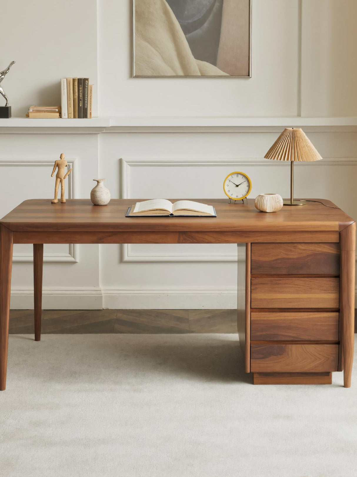 Modern Writing Desk With Drawers For Home Office