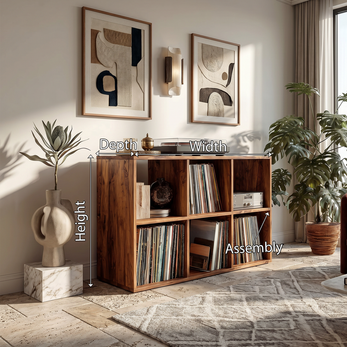 Mid Century Vinyl Record Storage Cabinet Modern Home