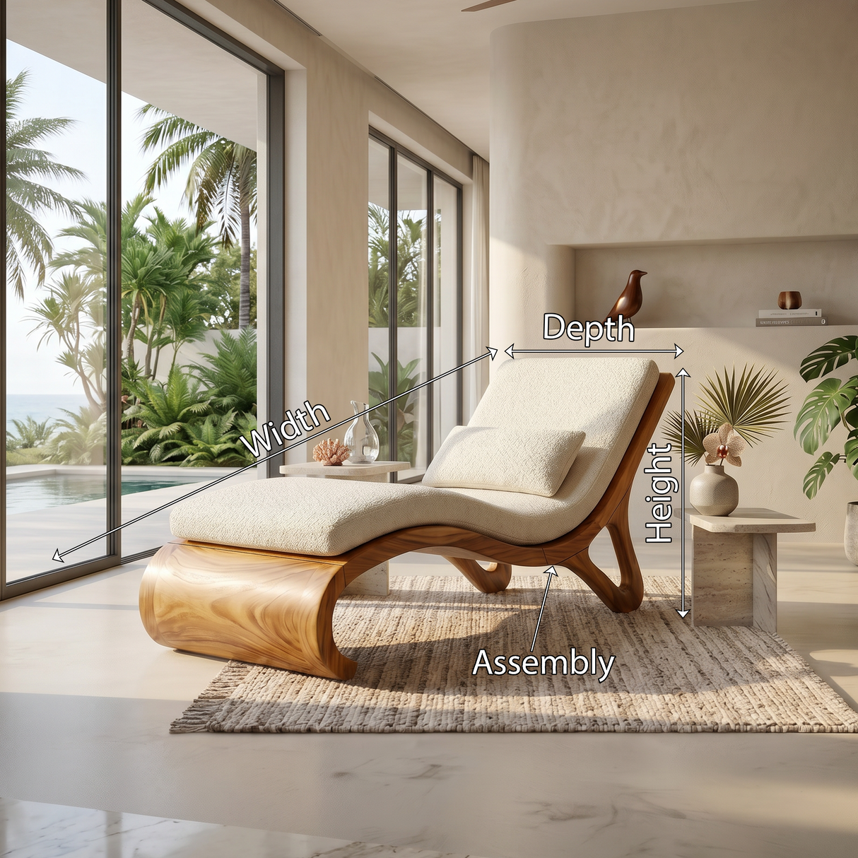 Tropical Luxury Daybed Organic Modern Villa Interior Design