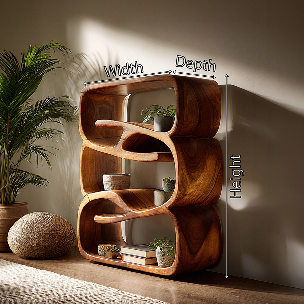 Organic Modern Bookshelf Kitchen Storage Display