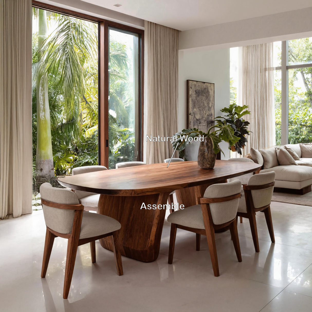 Mid Century Organic Dining Table For Dining Room