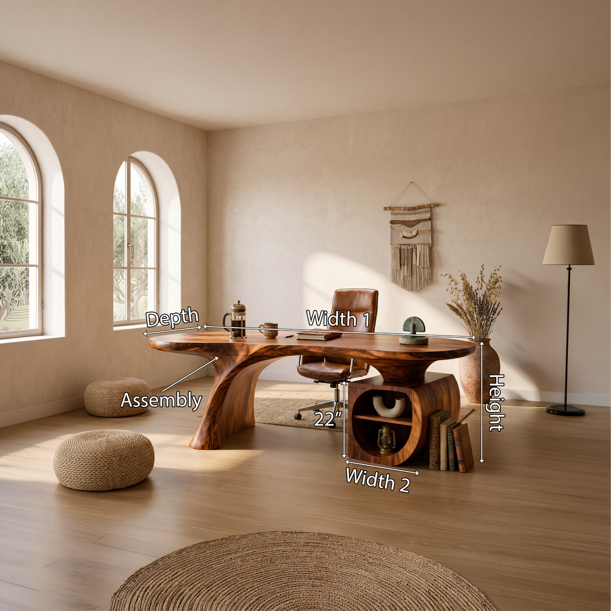 Minimalist Curved Desk For Small Workspace Area