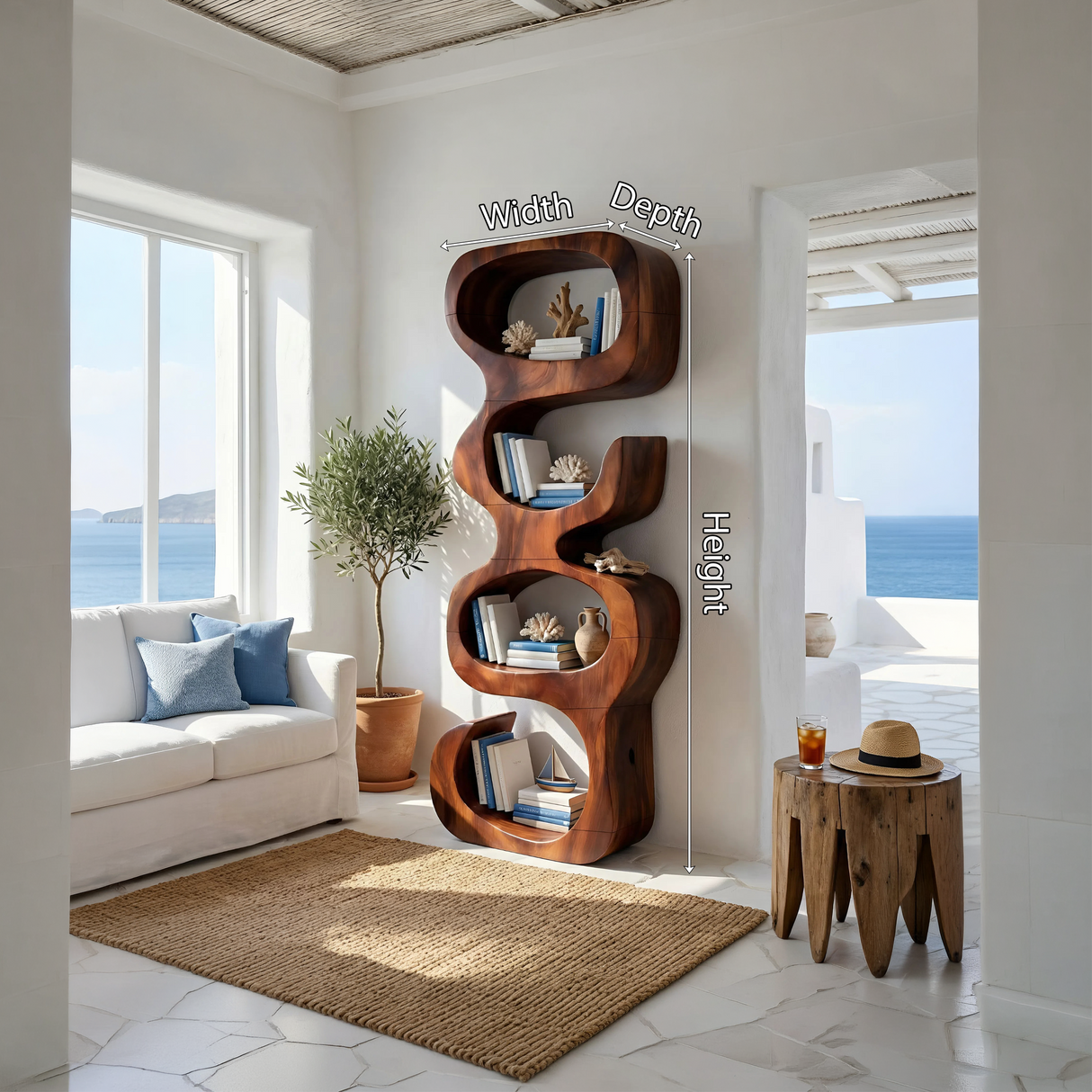 Farmhouse Decorative Bookcase Display Organizer For Living Room