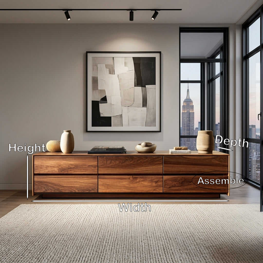 Modern Natural Wood Sideboard For Contemporary Living Room