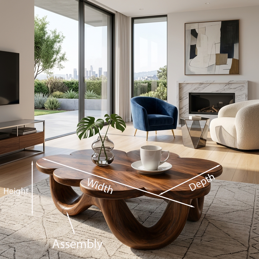 Modern Flower Shaped Coffee Table For Designer Living Room