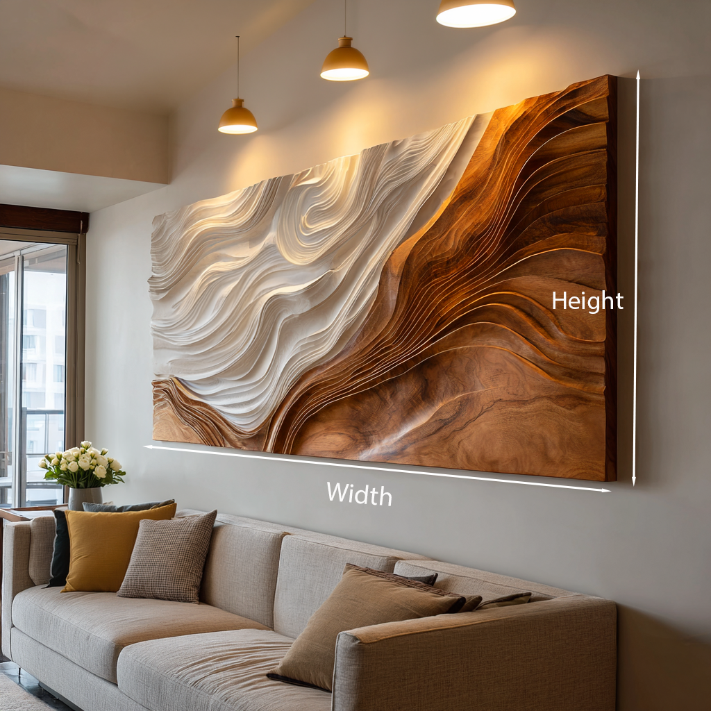 Contemporary Wooden Wave Wall Art For Wall Decor