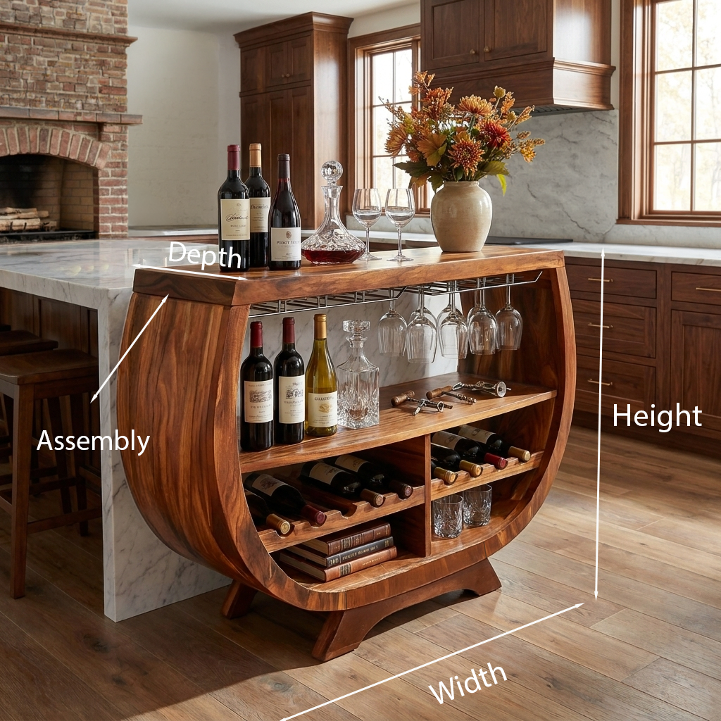 Contemporary Wine Cabinet With Wine Rack For Dining Area