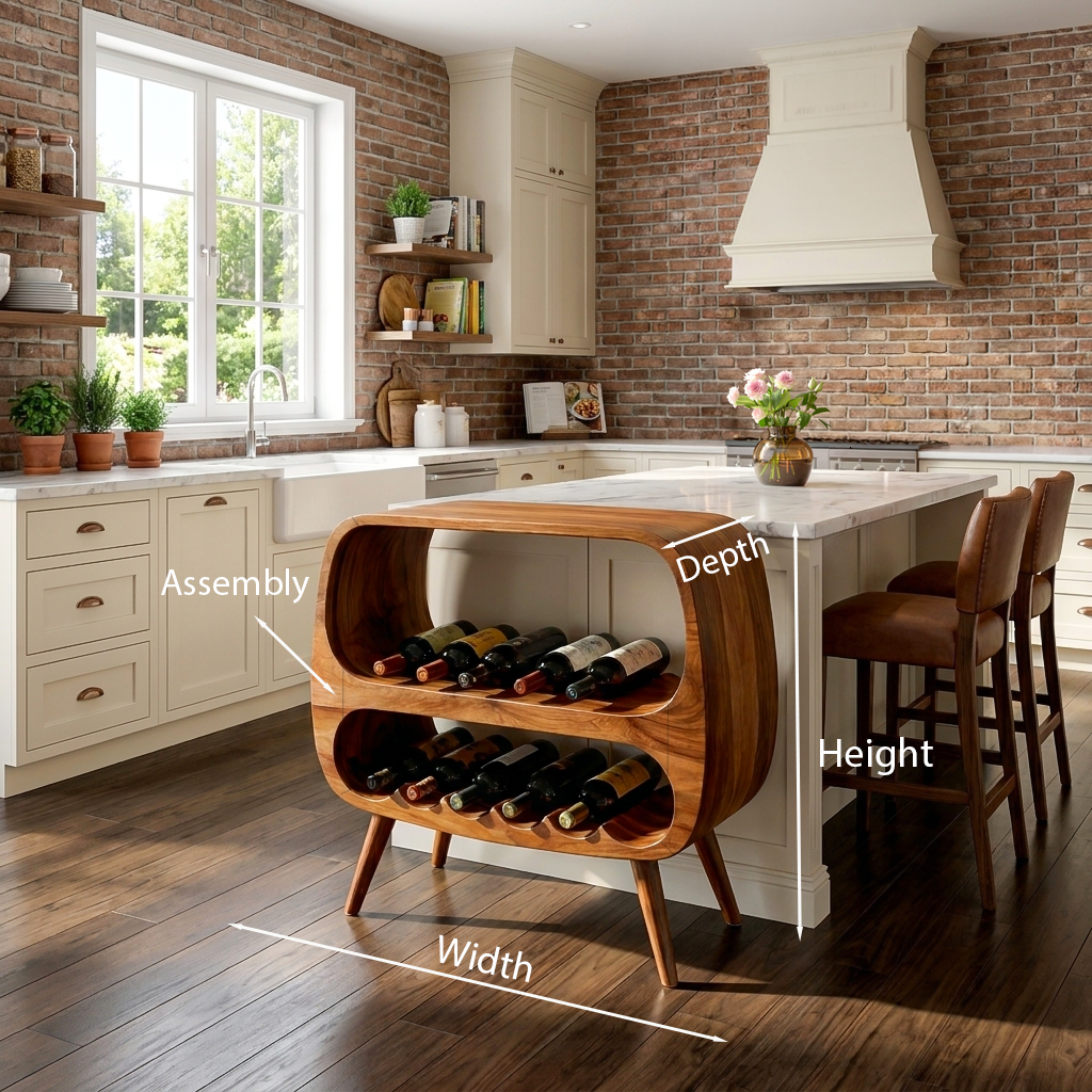Functional Wine Storage With 2 Tiers For Bar Corner