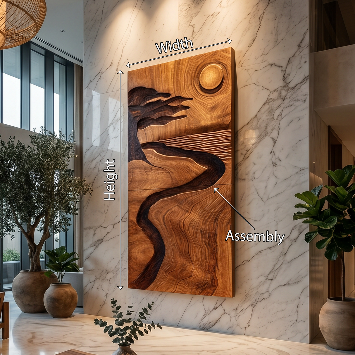 Organic Desert Wood Wall Art For Minimalist Contemporary Interior Design