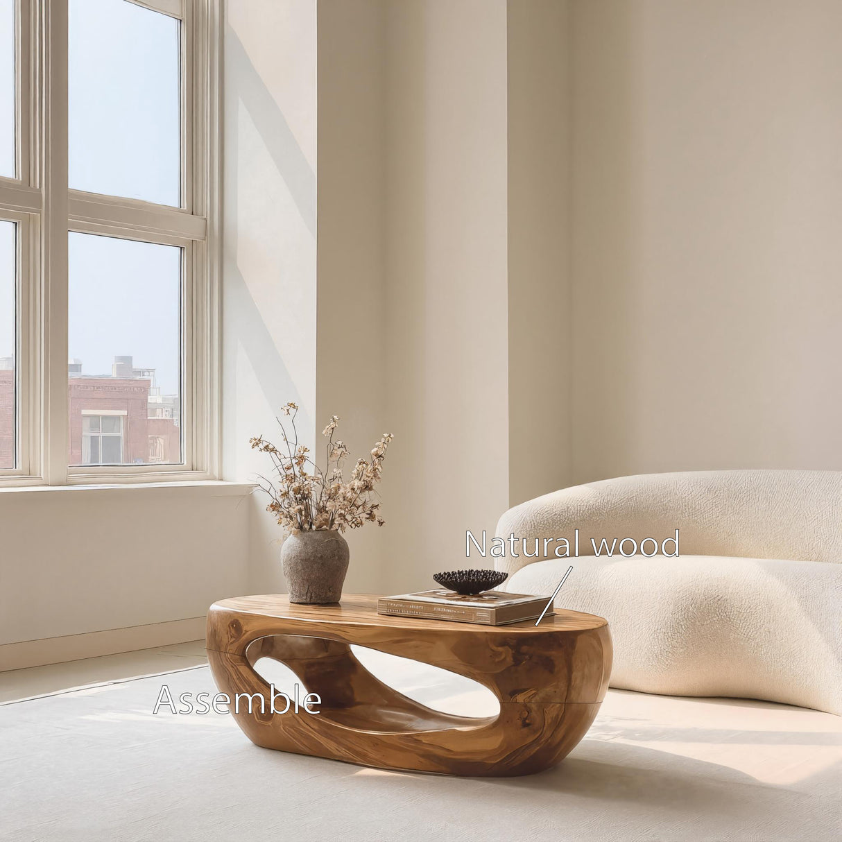 Mid Century Sculptural Coffee Table For Living Room