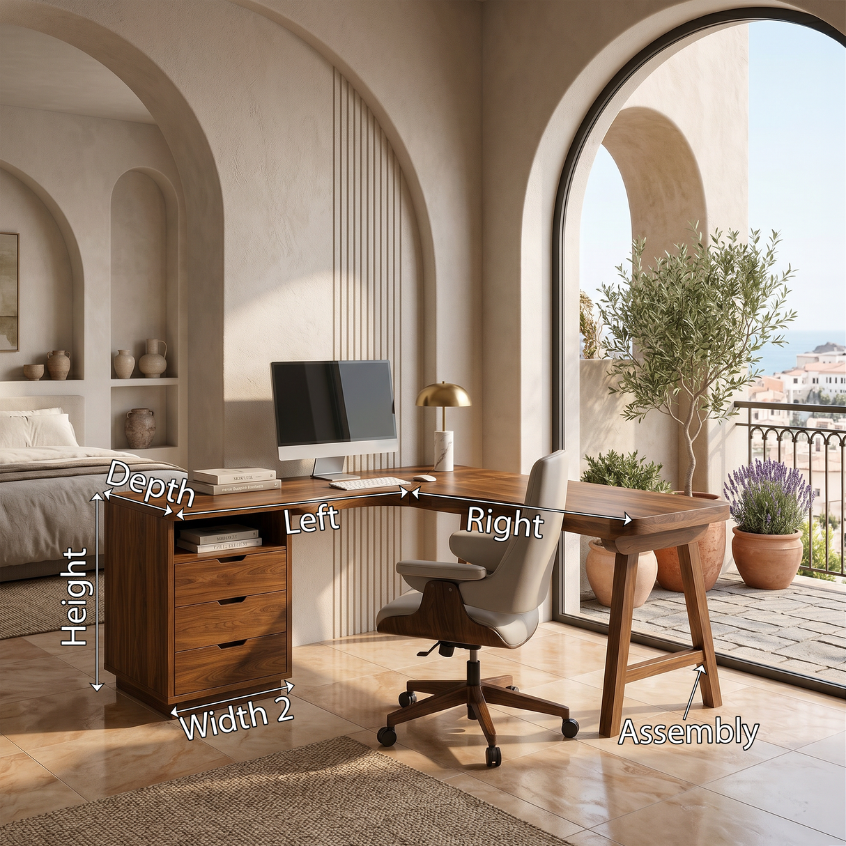 Organic Executive Desk Bedroom Workspace