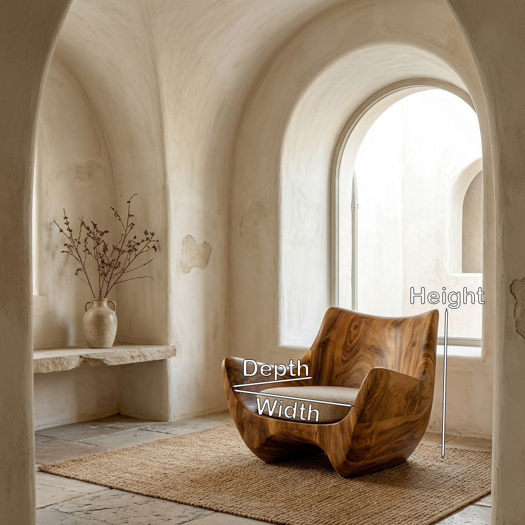 Organic Natural Wood Chair For Living Room