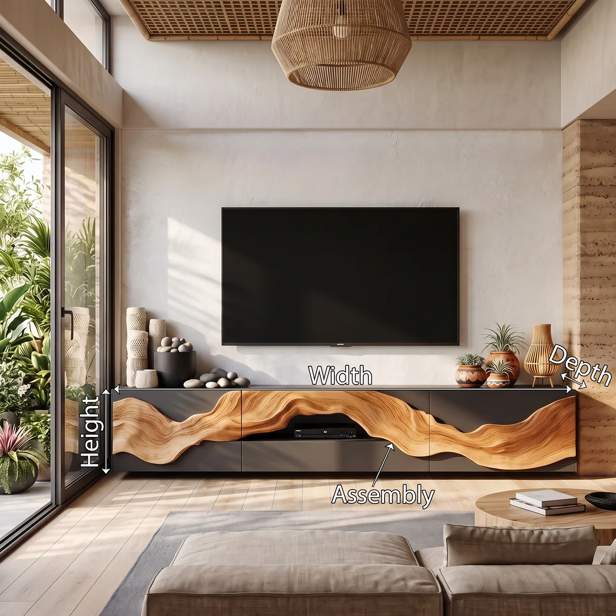 Farmhouse TV Console For Living Room Furniture Decor