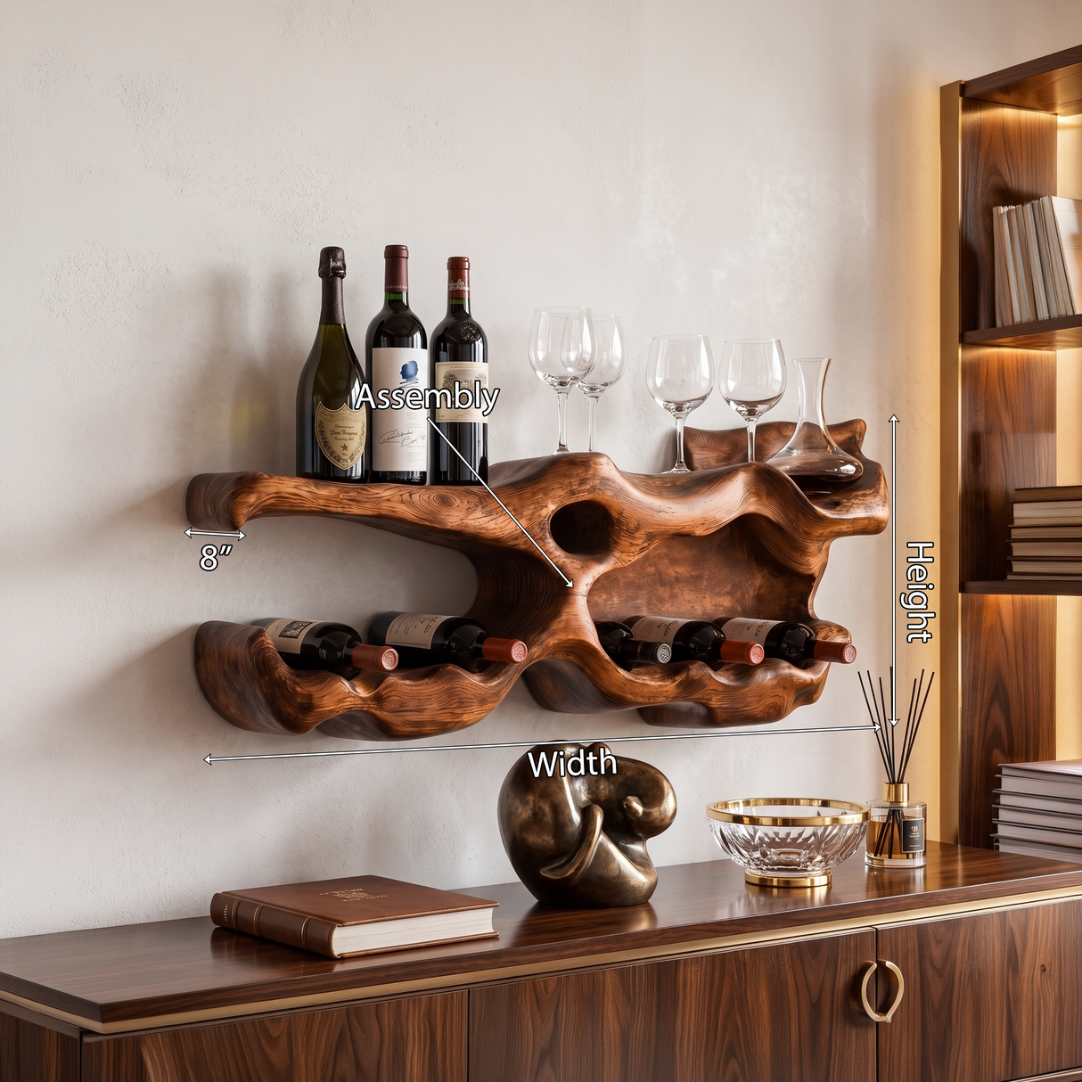 Farmhouse Wine Holder For Living Room Shelf Accent