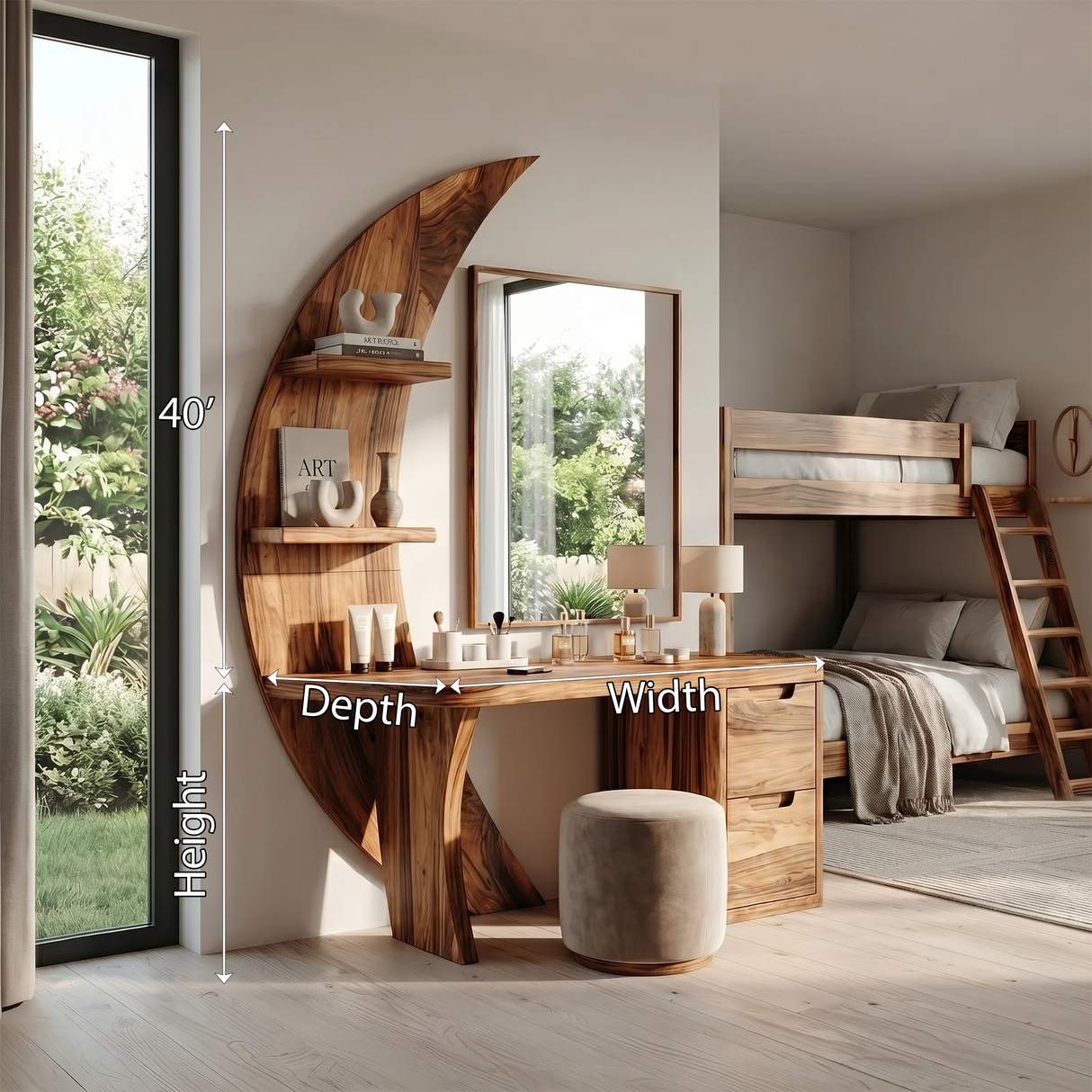 Scandinavian Vanity Desk Bedroom Walk In Closet Makeup Area