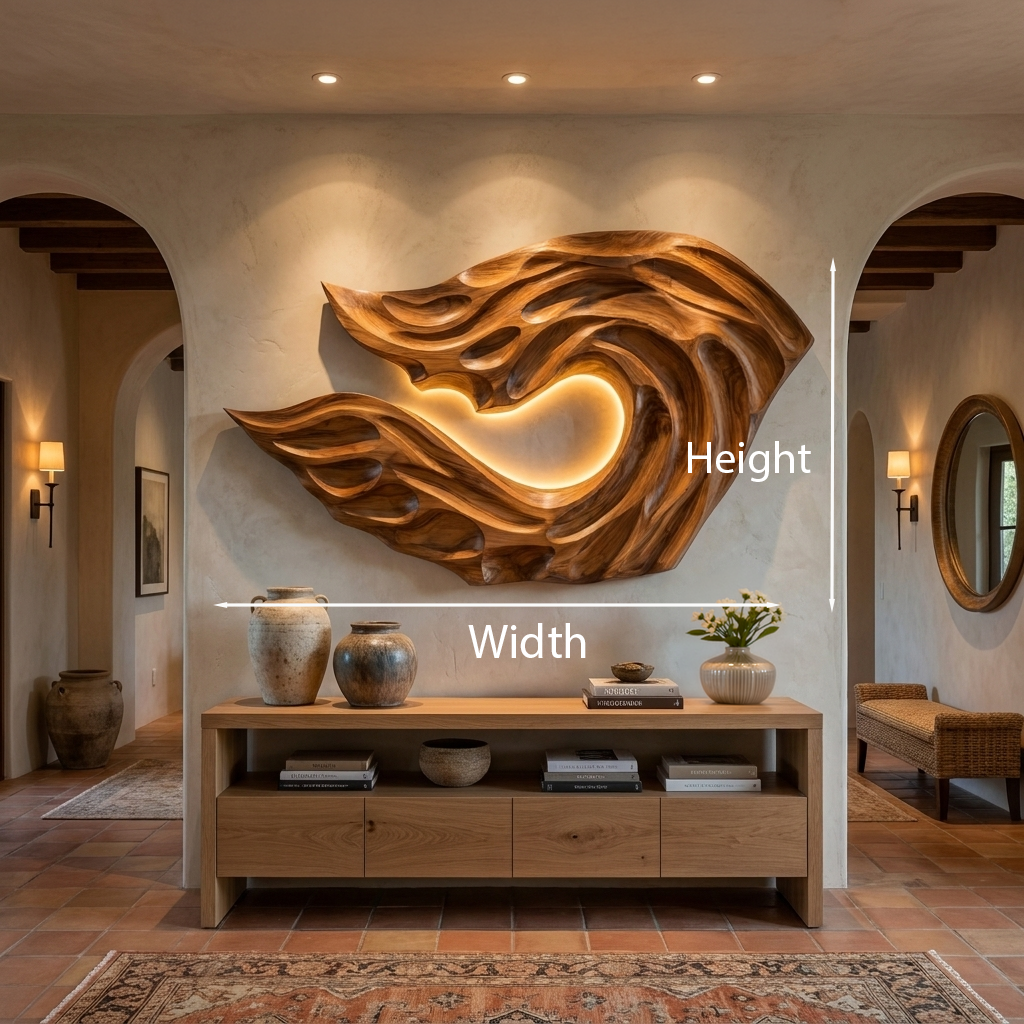 Organic Ocean Wave Wooden Wall Art For Contemporary Bedroom Wall