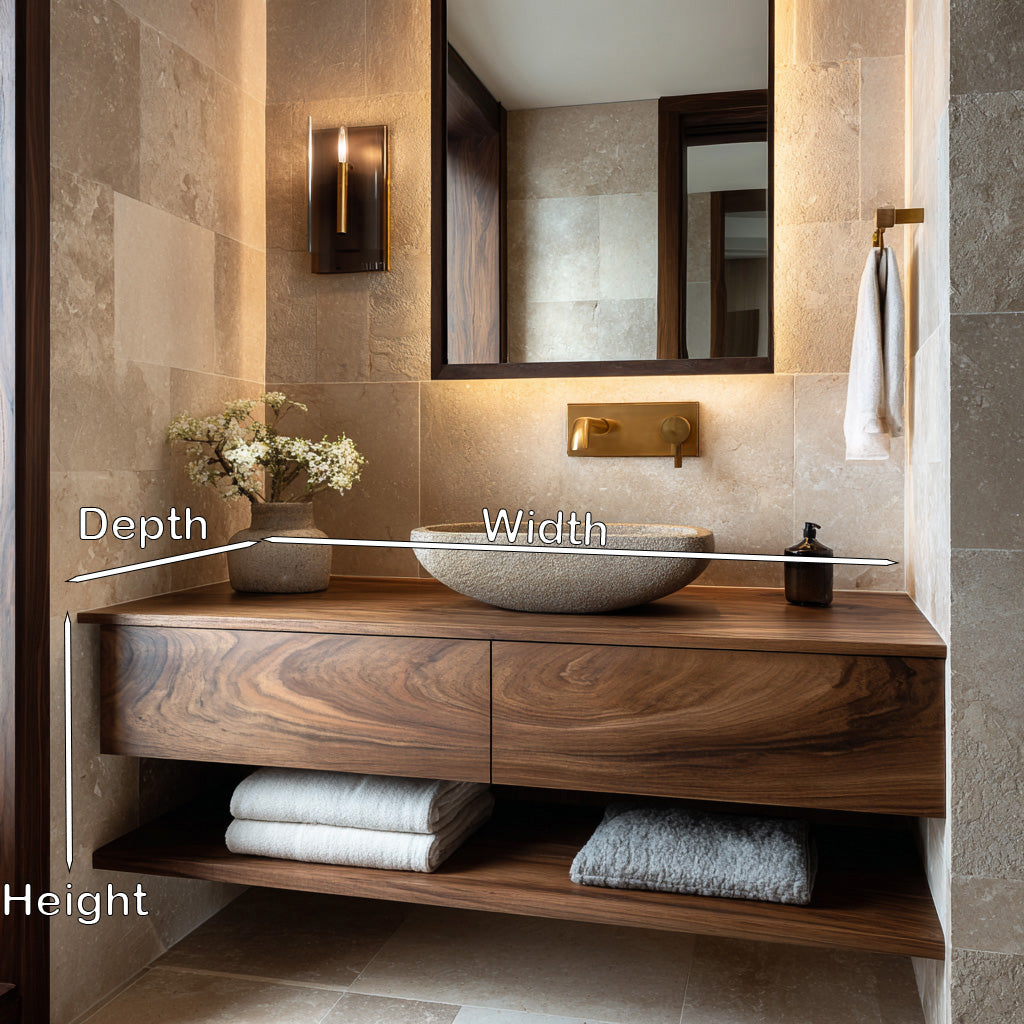 Minimalist Natural Wood Wall Mounted Bathroom Vanity For Bathroom