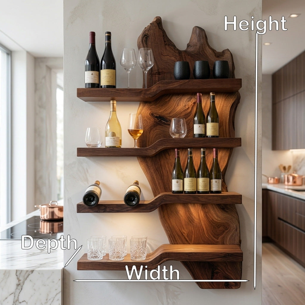 Modern Minimalist Wooden Wine Rack For Kitchen Wall Decor