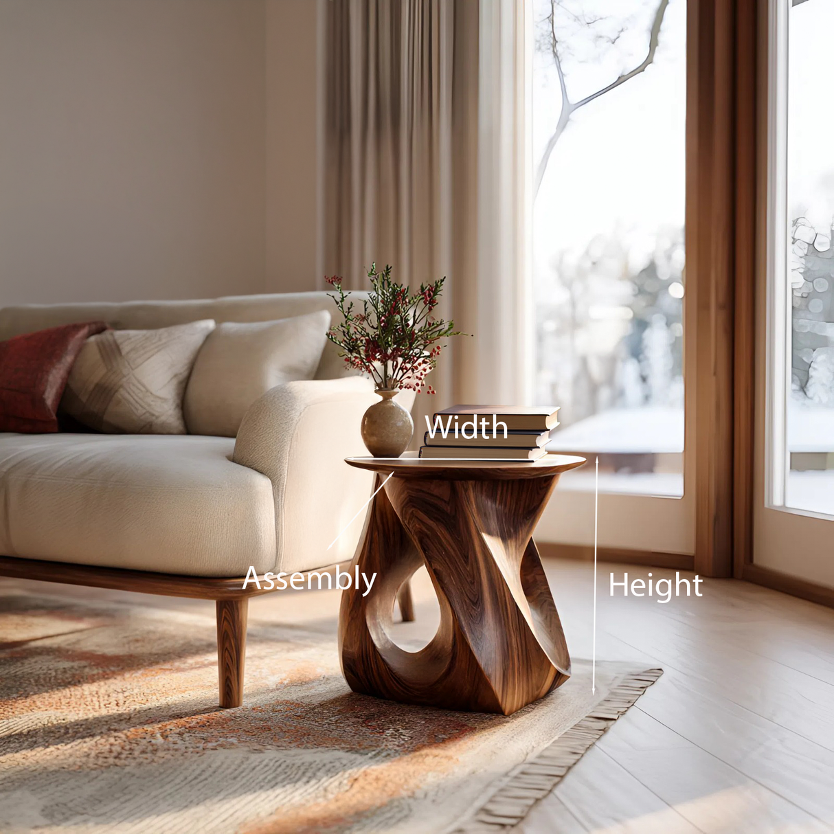 Twisted Side Table For Living Room Or Bedroom