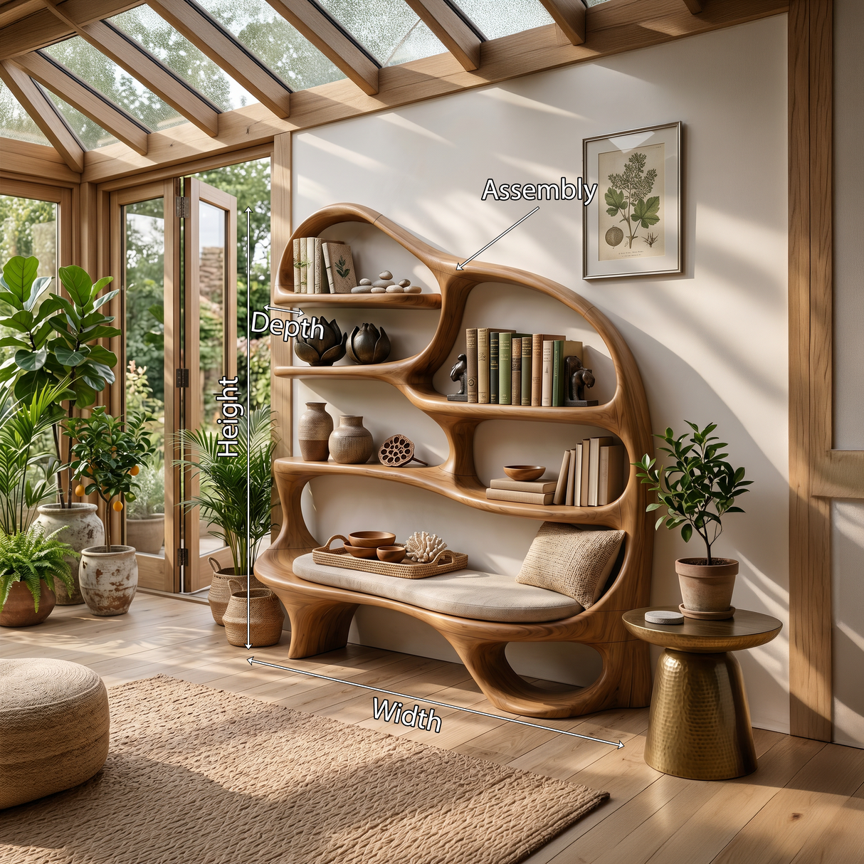 Modern Reading Nook Bookcase For Contemporary Living Room