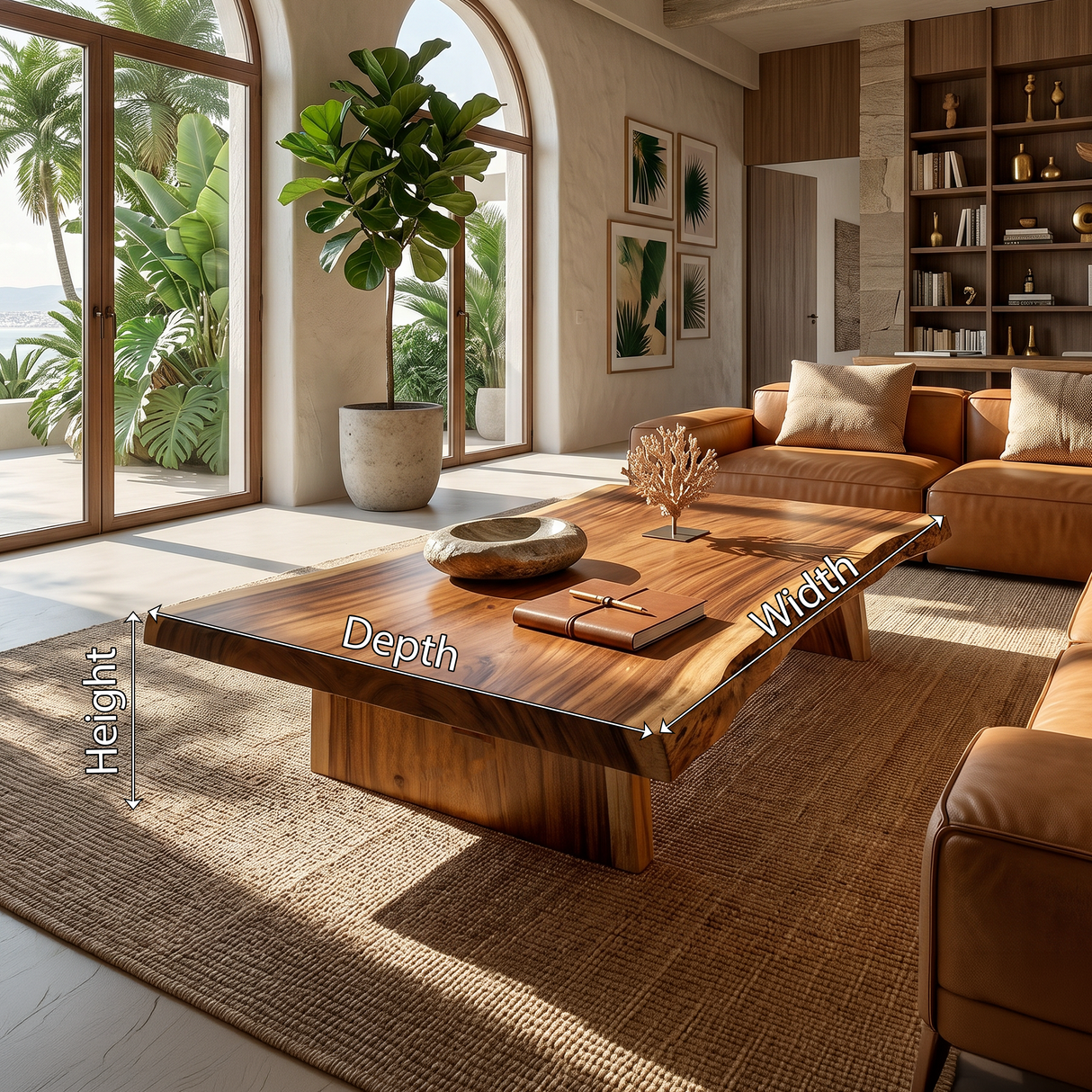 Organic Coffee Table For Tropical Villa Lounge