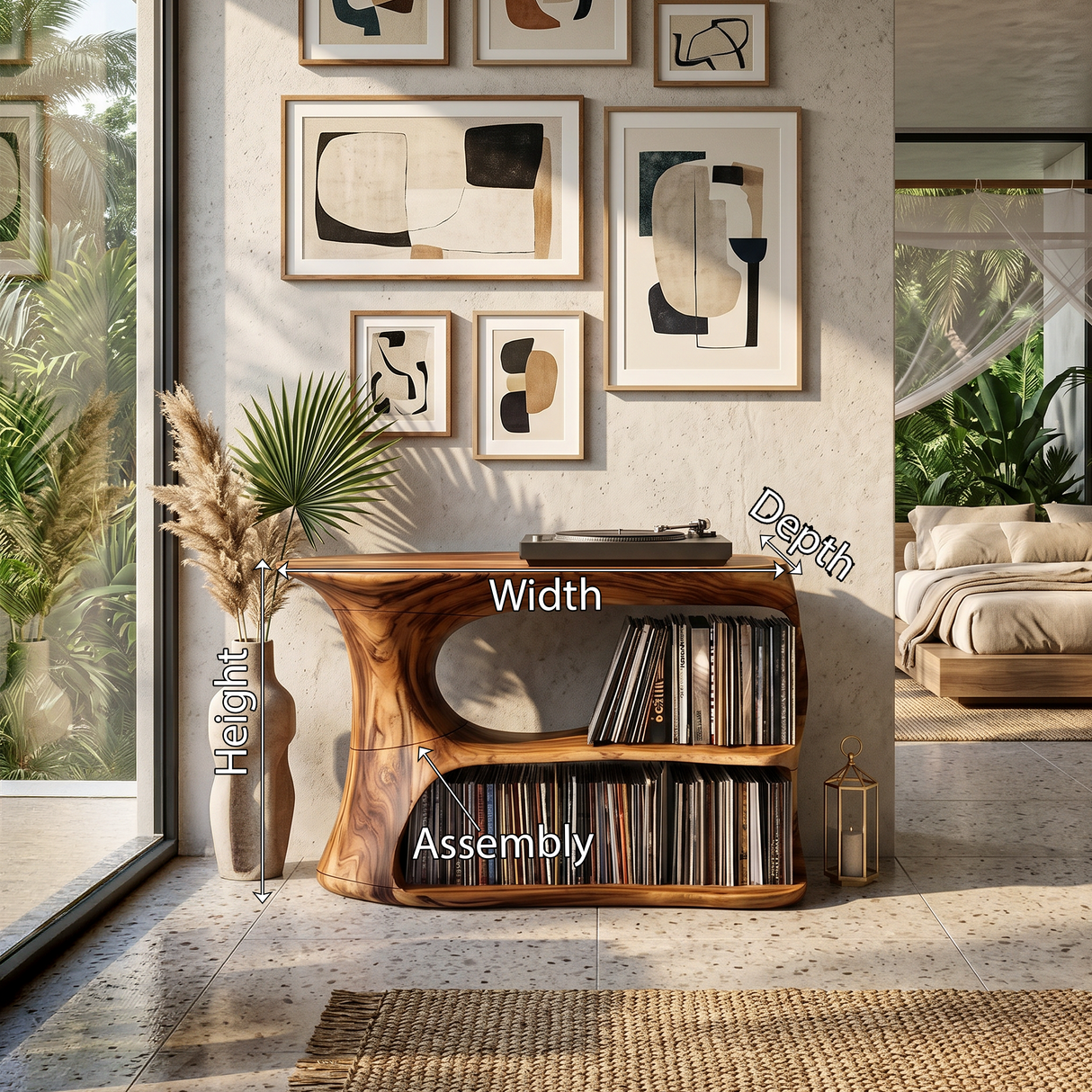 Farmhouse Record Cabinet For Entryway Organization