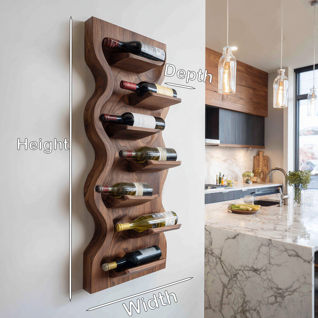 Contemporary Wooden Wine Rack For Dining Room Wall Storage