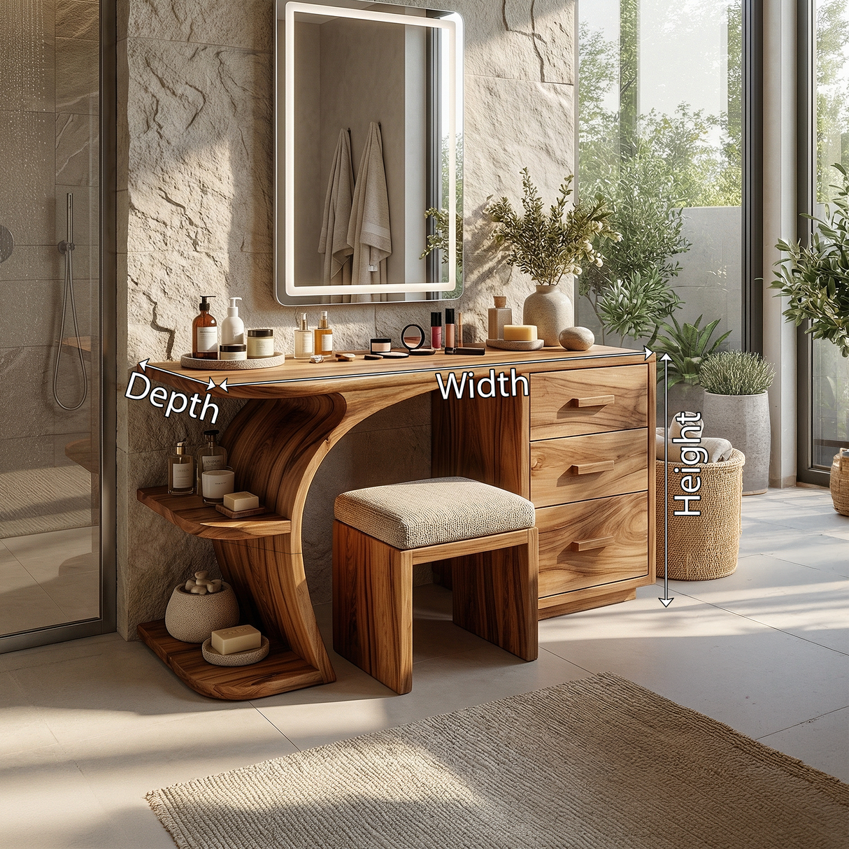 Elegant Makeup Vanity Table Personal Beauty Area Dressing Space