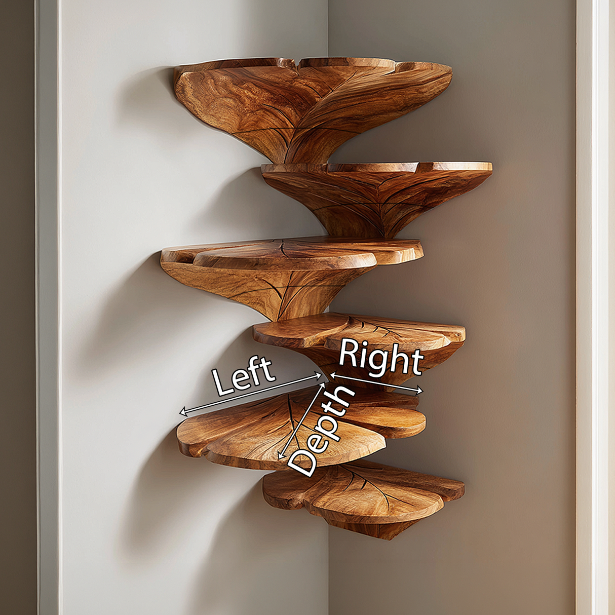 Farmhouse Leaf Shape Corner Shelf Bathroom Wall Decor Display