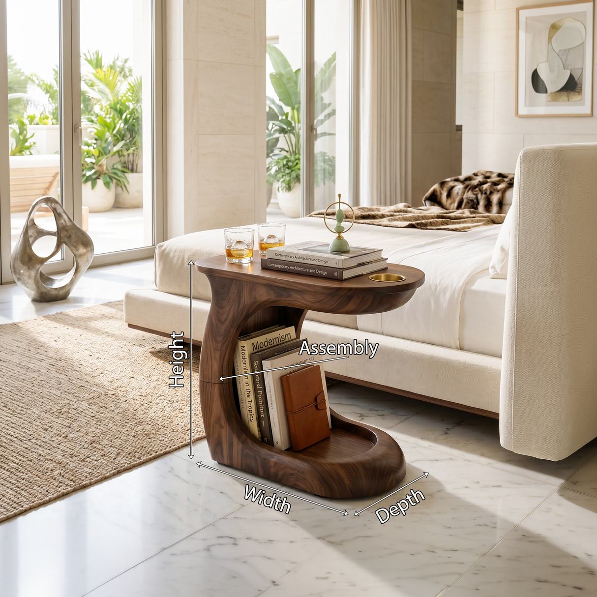 Contemporary Sculptural Side Table For Penthouse Interior Space