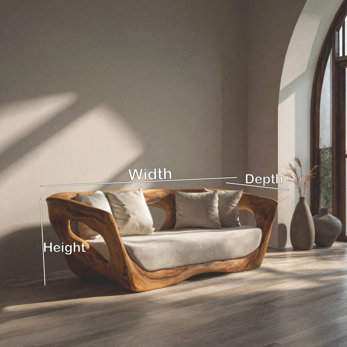 Modern Sculpted Sofa For Living Room Decor