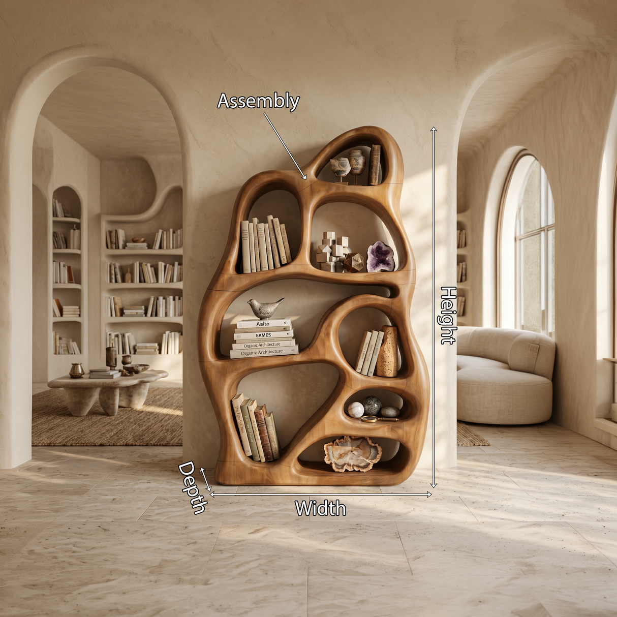 Minimalist Display Bookcase For Contemporary Lounge Area