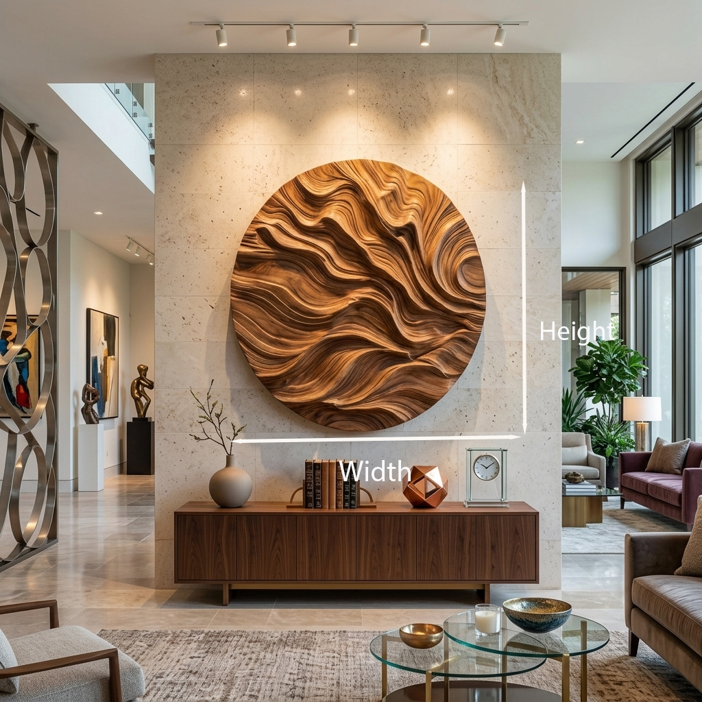 Round Carved Wall Sculpture For Living Room